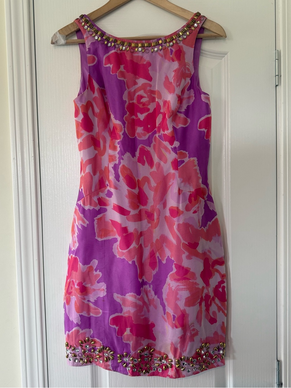 Lilly Pulitzer 100% Silk Pulaski Dress Purple Soiree Serenade